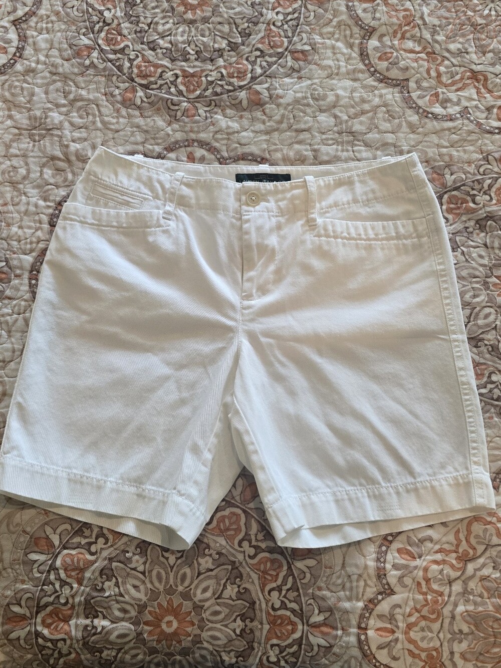 Ralph Lauren White Denim Women's Classic Cotton Bermuda Shorts Size 4/P